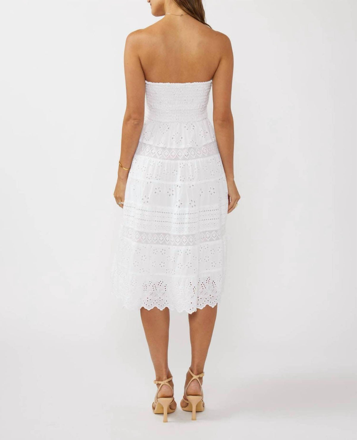 Lovestitch - Smocked Bust Tiered Eyelet Dress