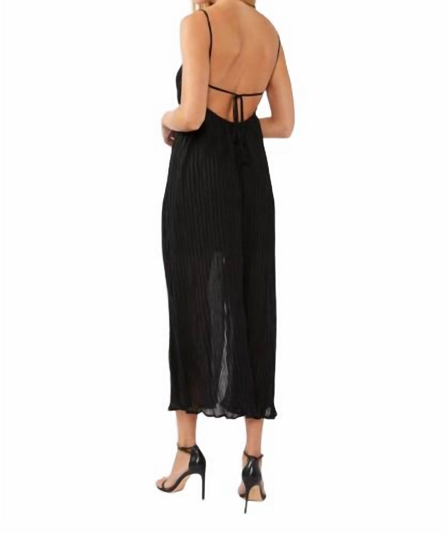 Lovestitch - Spin For Me Pleated Maxi Dress - black - clothing - dresses