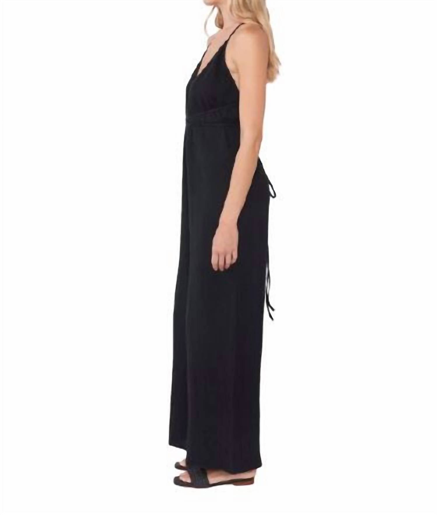 Lovestitch - Tied Together Halter Jumpsuit - black - clothing - jumpsuits