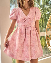 Lovlov - Jacquard Puff Sleeve Mini Dress