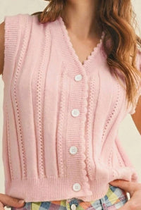 Lovlov - Soft Horizon Cable Knit Button Vest