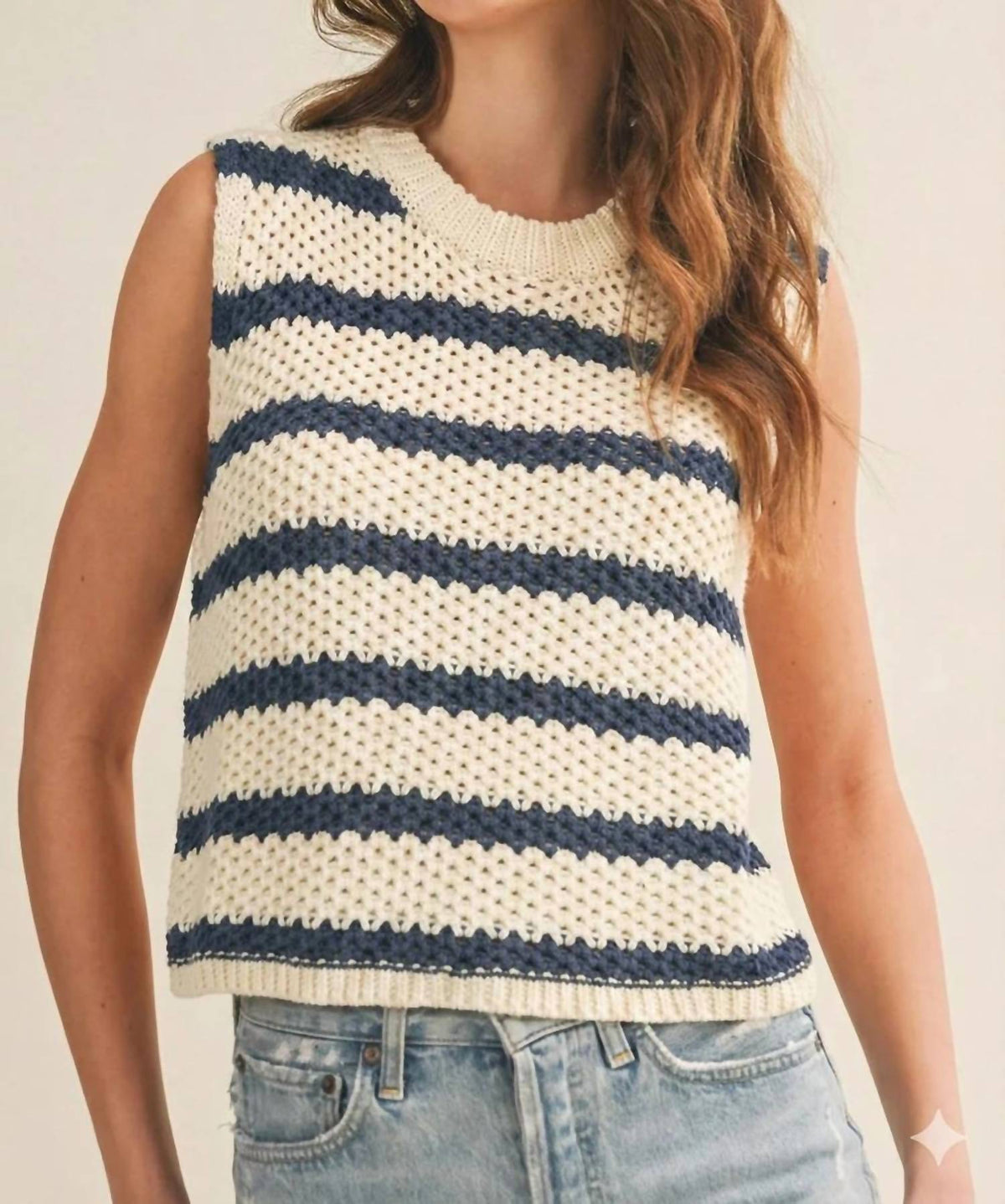 Lovlov - Waffle Weave Daydream Stripe Knit Vest