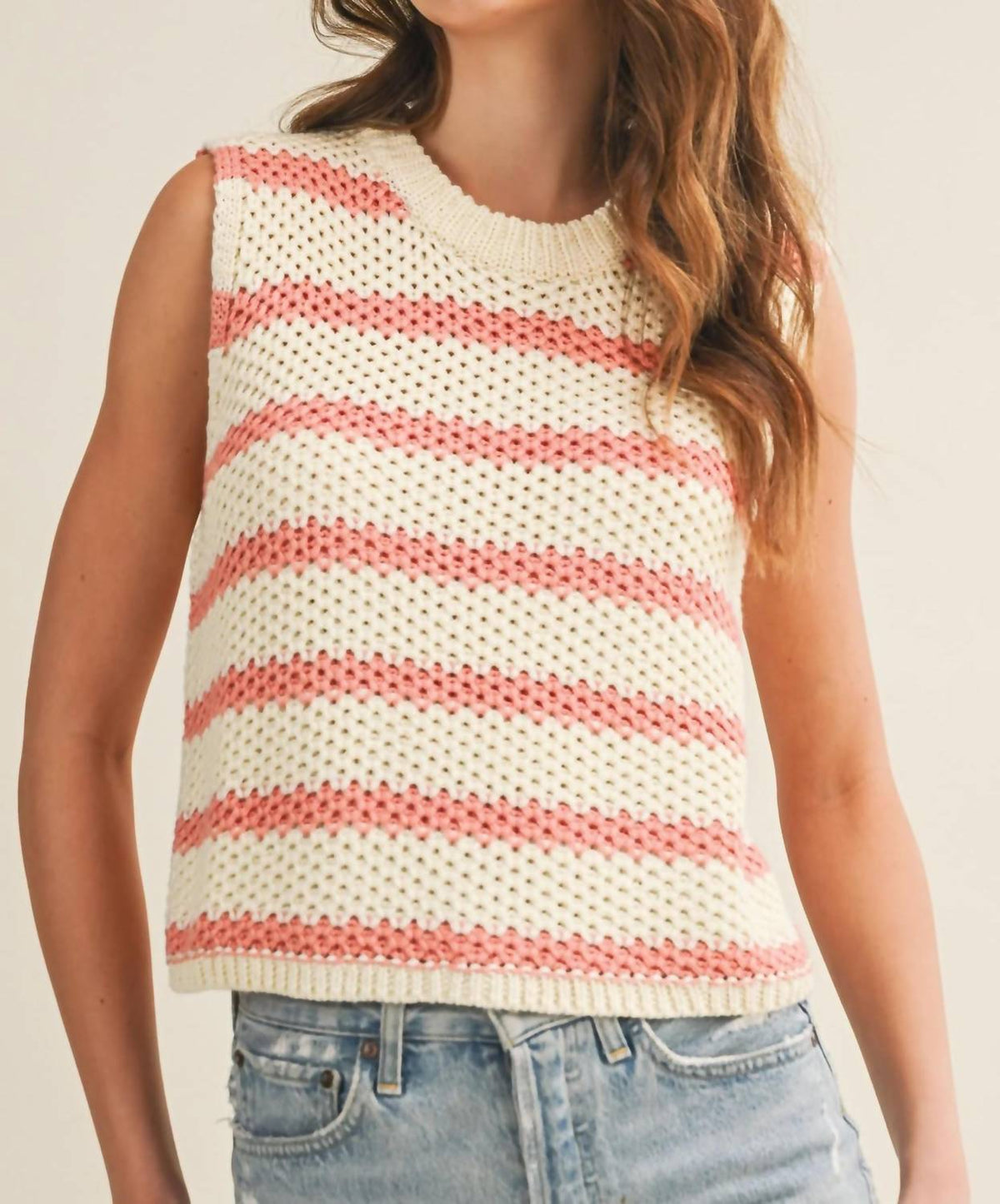 Lovlov - Waffle Weave Daydream Stripe Knit Vest