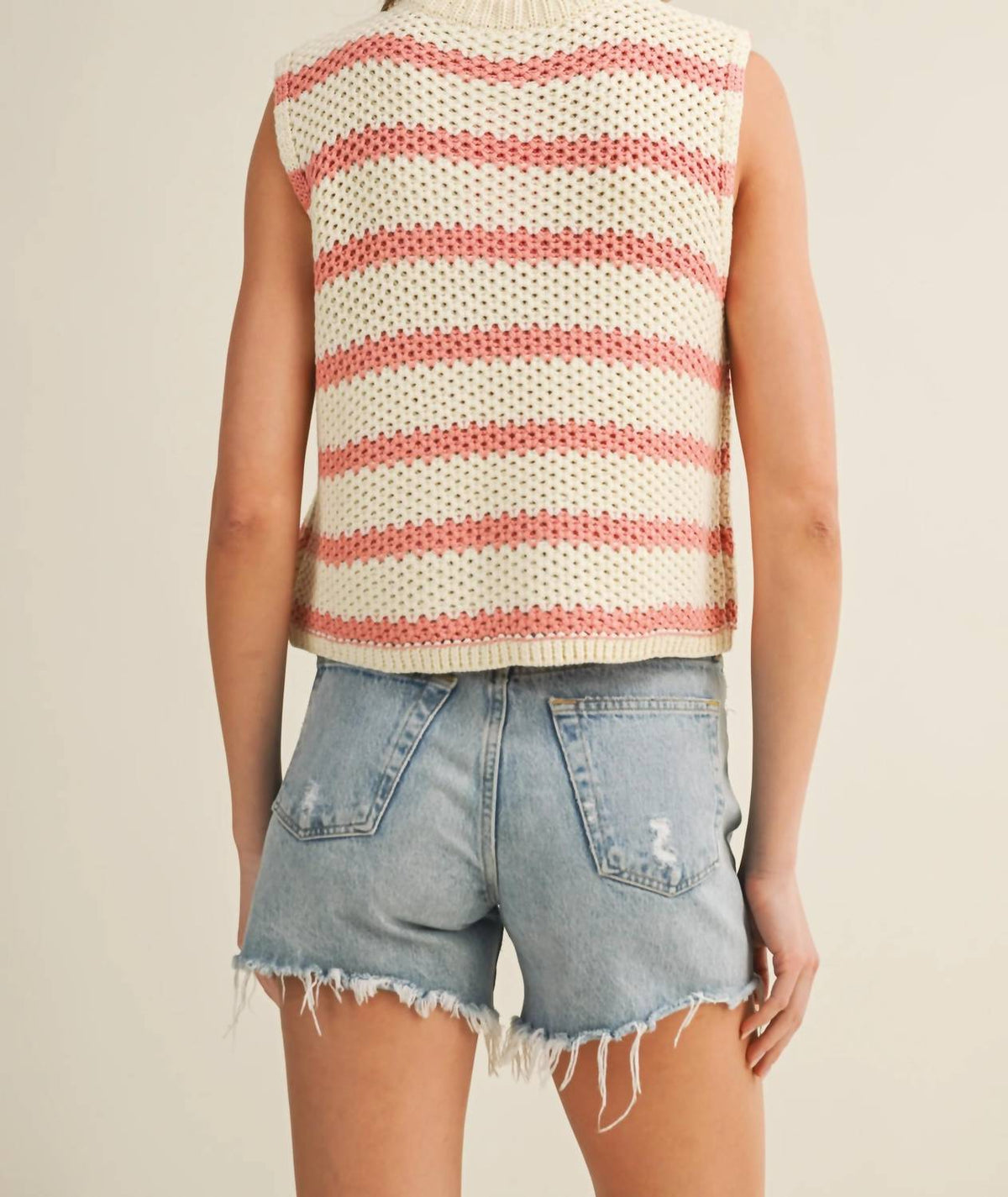 Lovlov - Waffle Weave Daydream Stripe Knit Vest