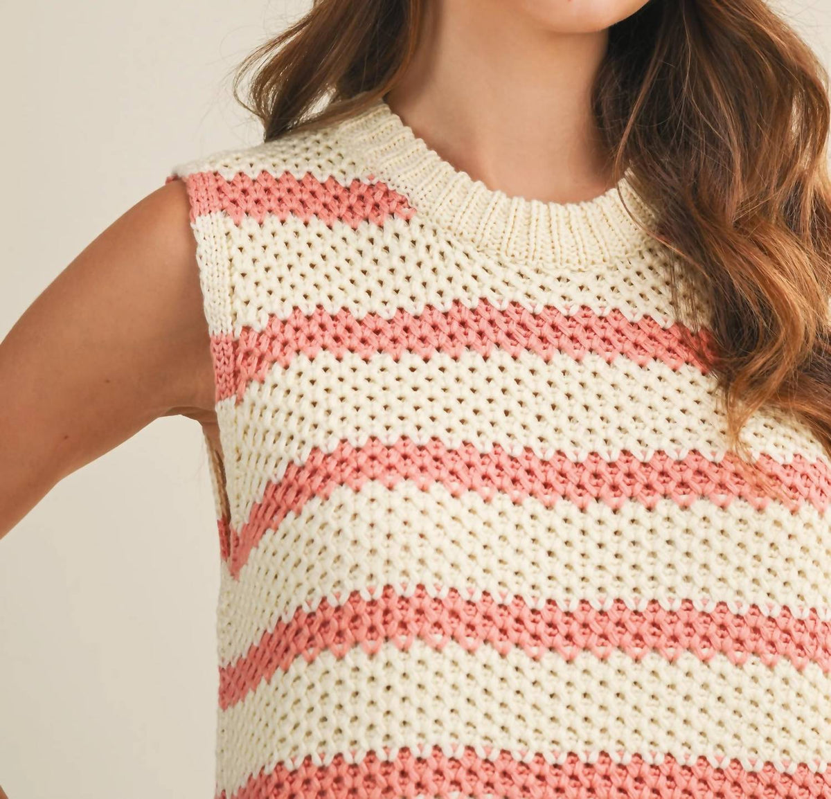 Lovlov - Waffle Weave Daydream Stripe Knit Vest