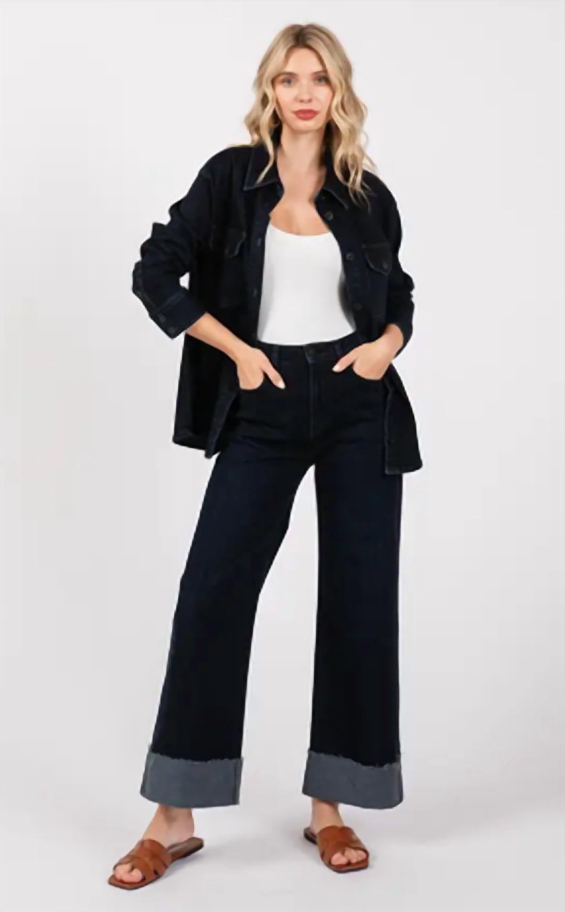 L.T.J - Wide Cuff Jeans - blue - clothing - cotton - blend