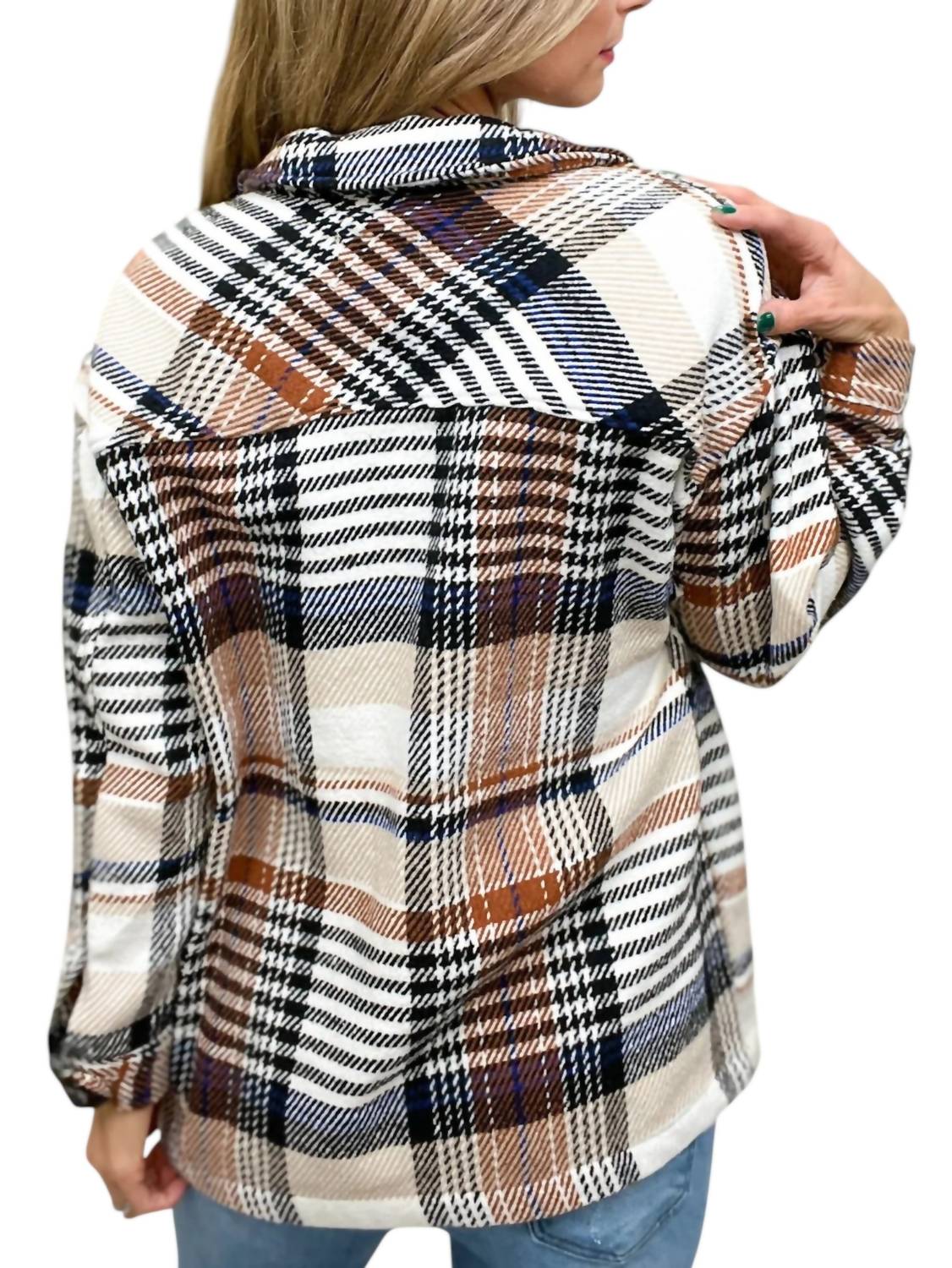 Ltx Sportswear - Plaid Collared Coat - brown - casual - jacket - clothing