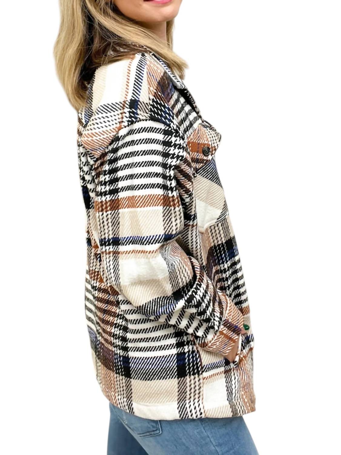 Ltx Sportswear - Plaid Collared Coat - brown - casual - jacket - clothing