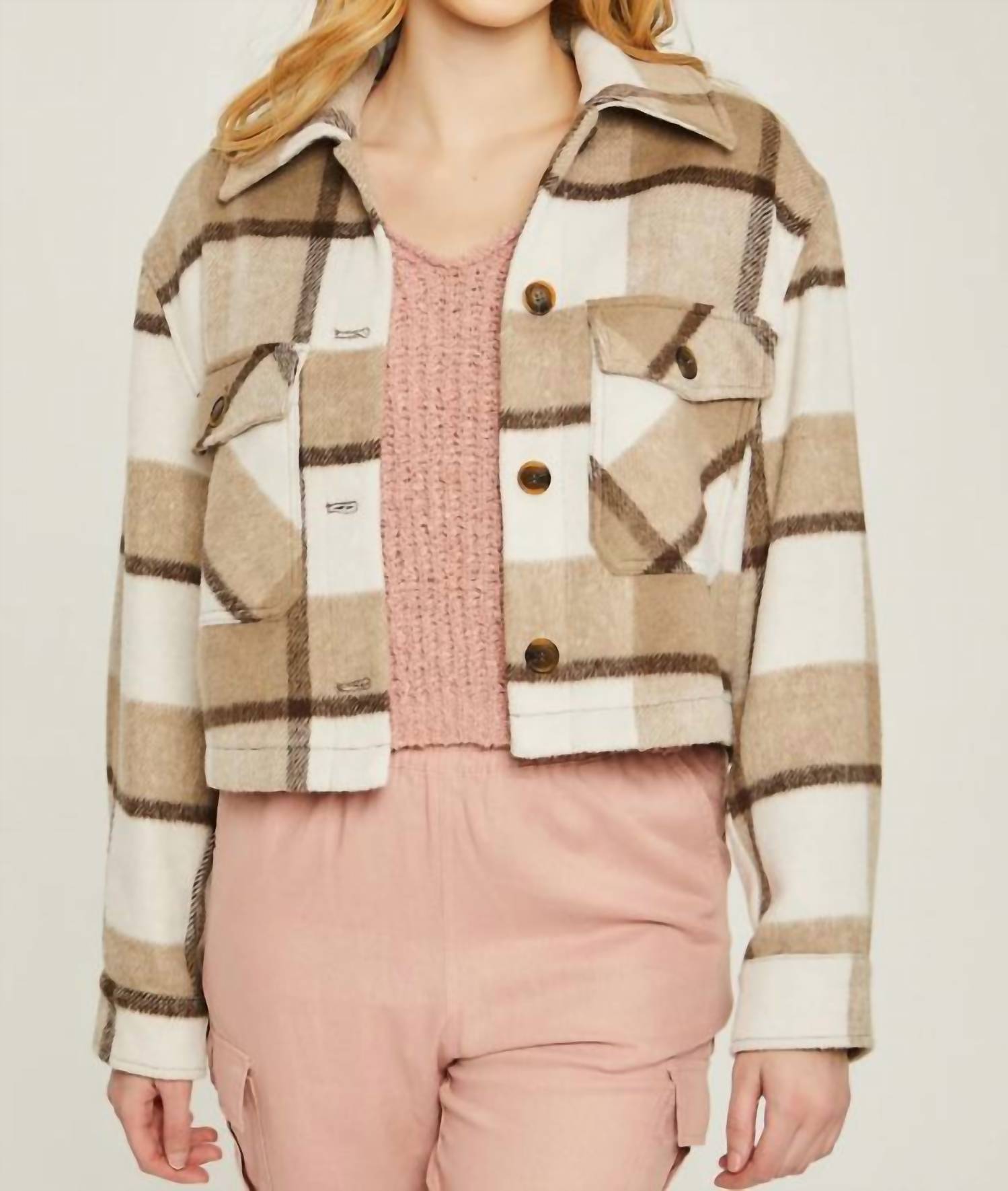 Ltx Sportswear - Plaid Crop Jacket - brown - casual - jacket - clothing