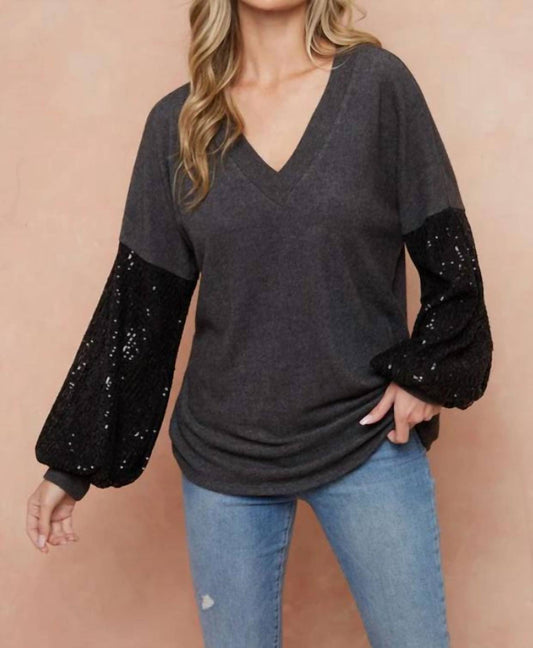 Ltx Sportswear - Sequin Sleeve Top - black - clothing - patterned