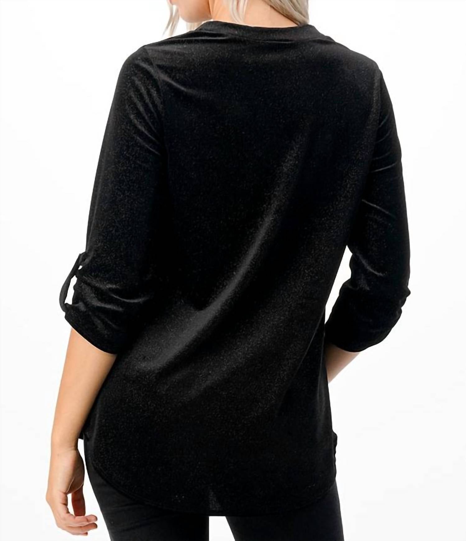 Ltx Sportswear - Sparkle Velvet Top - black - blouses - clothing