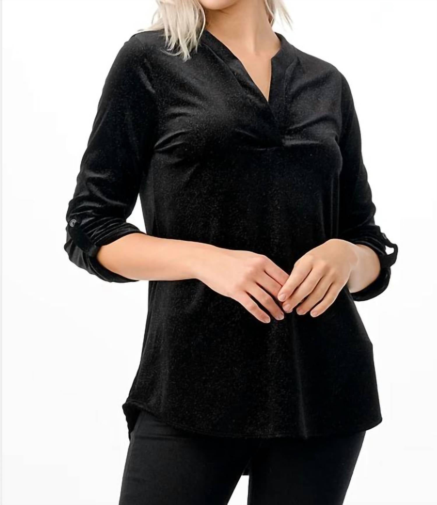 Ltx Sportswear - Sparkle Velvet Top - black - blouses - clothing
