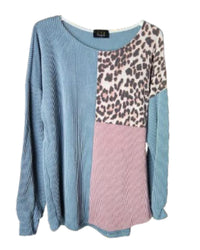 Ltx Sportswear - Women's Block Pullover Top - blue - clothing - patterned
