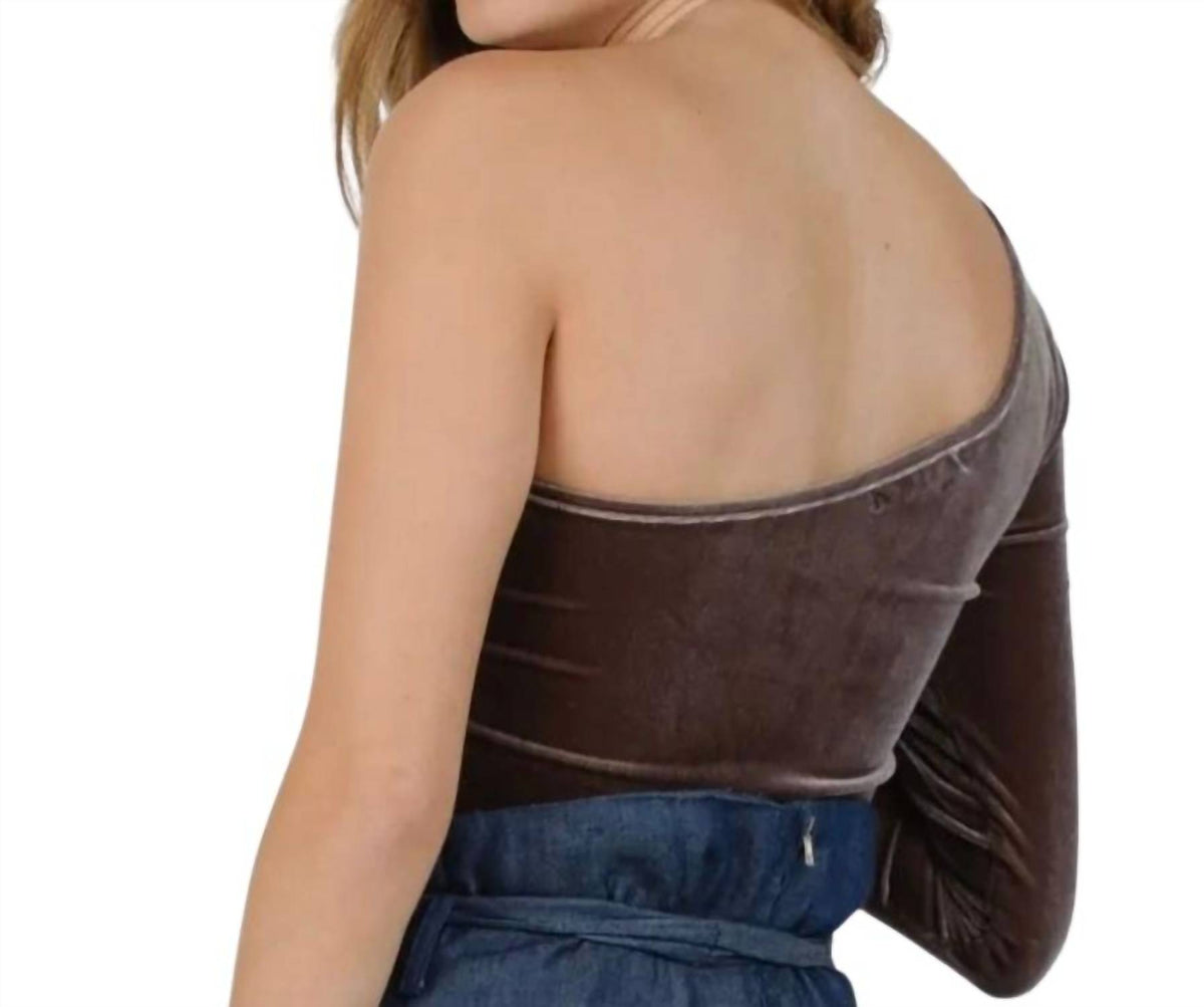 Lucca - One Shoulder Velvet Top