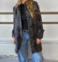 Lucky & Blessed - Aztec Printed Peacoat
