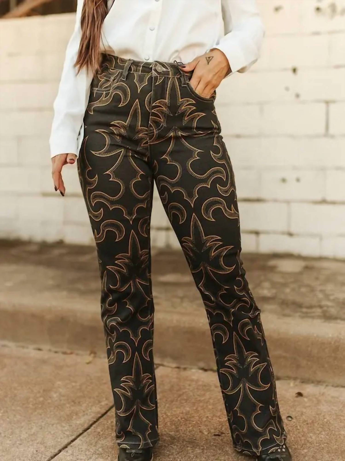 Lucky & Blessed - Boot Stitched Flare Jean