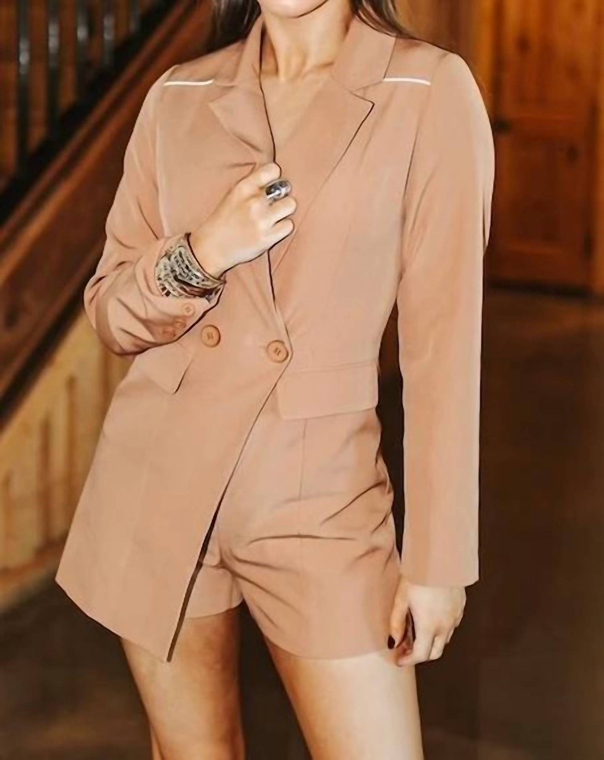 Lucky & Blessed - Classy Long Sleeved Blazer Romper