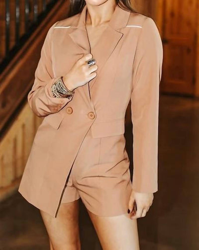Lucky & Blessed - Classy Long Sleeved Blazer Romper