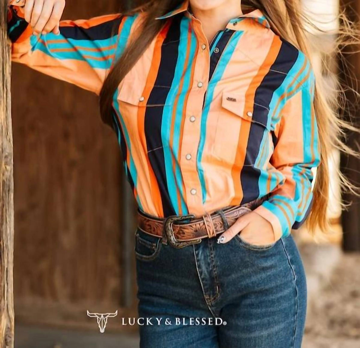 Lucky & Blessed - Serape Retro 90s Western Top