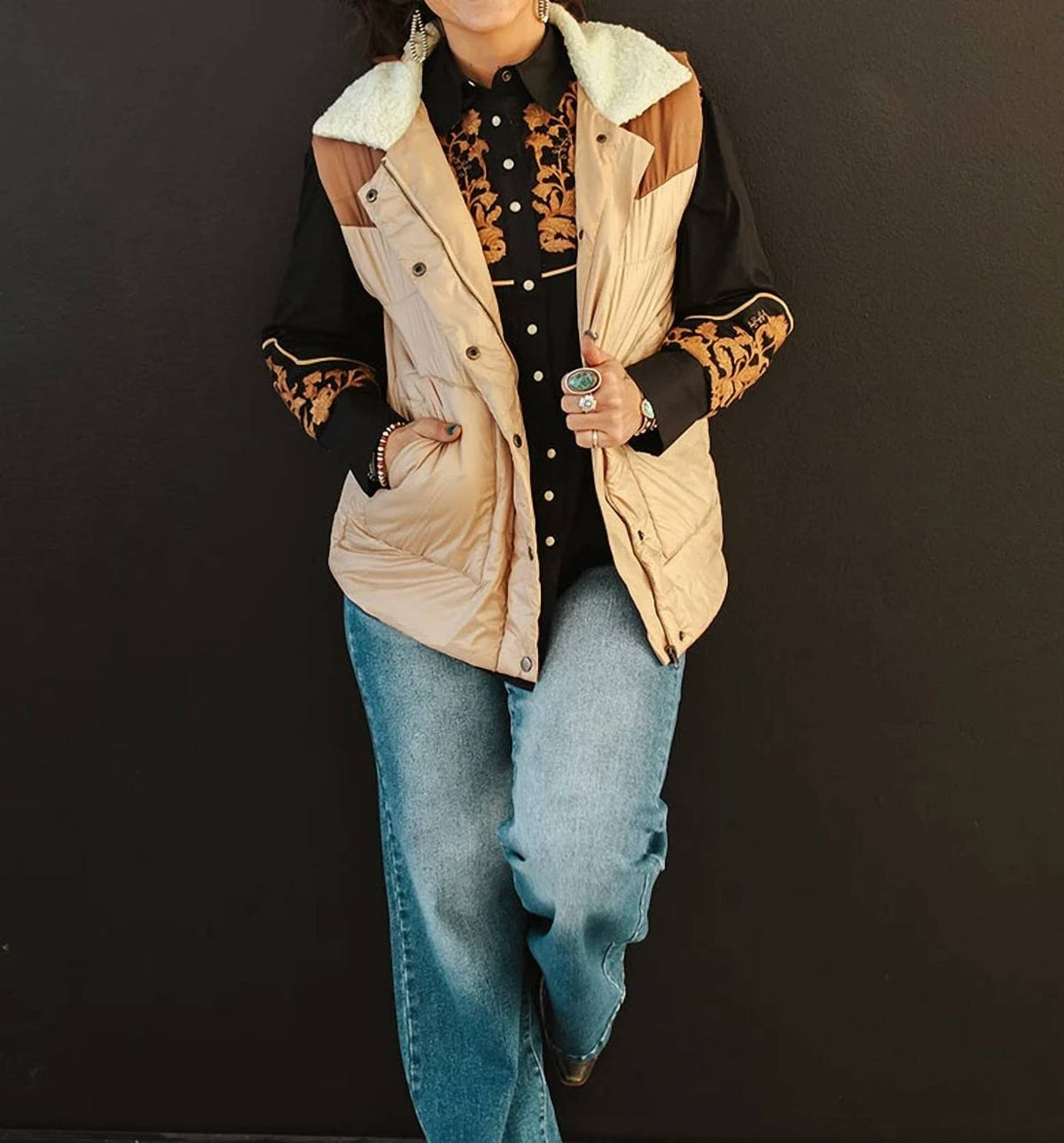 Lucky & Blessed - Western Puffer Vest