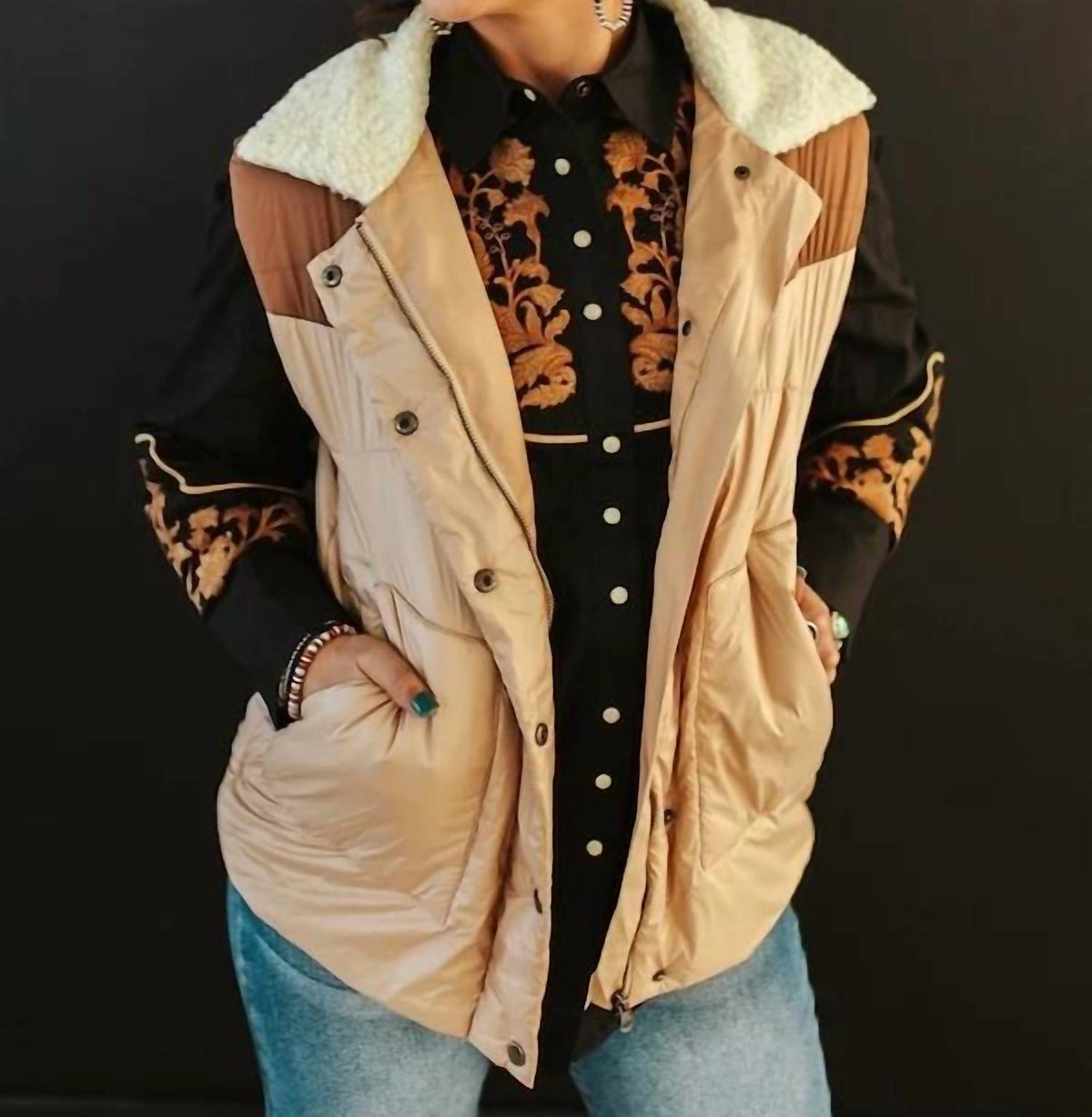 Lucky & Blessed - Western Puffer Vest