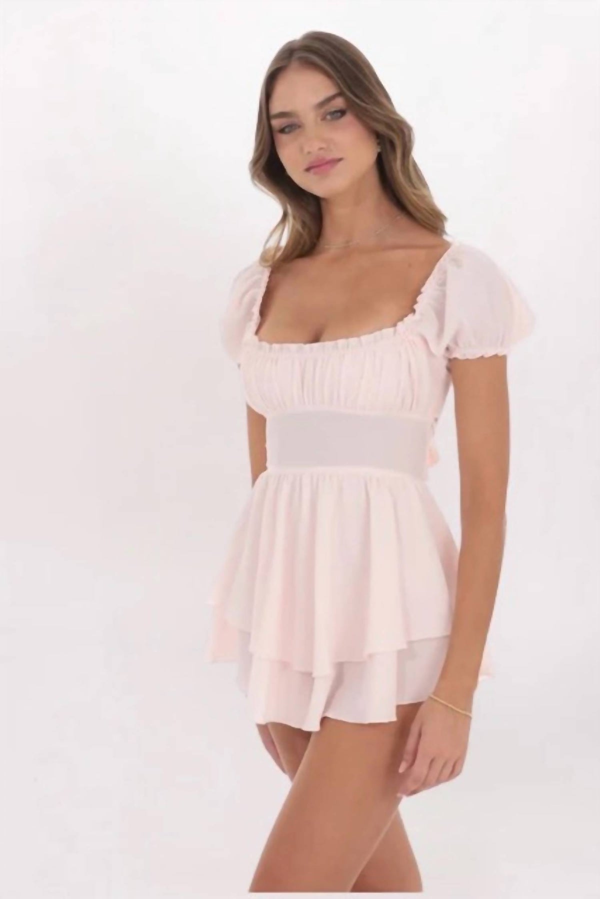 Lucy In The Sky - Puff Sleeve Flutter Romper