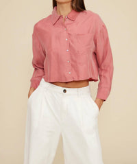 Lucy Paris - Baker Cargo Top - button - down - shirts - clothing - pink