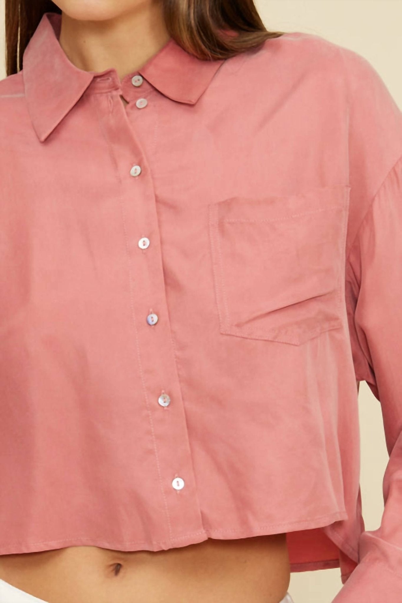 Lucy Paris - Baker Cargo Top - button - down - shirts - clothing - pink