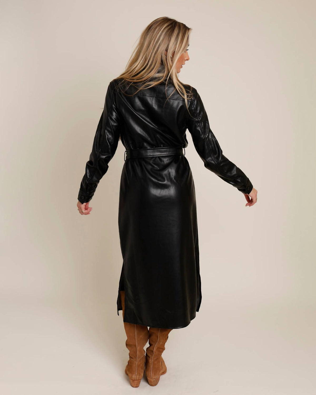 Lucy Paris - Leather Shirt Dress