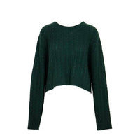 Lucy Paris - Shay Cable Knit Sweater - clothing - crew - green