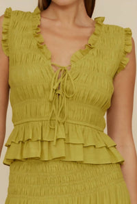 Lucy Paris - Tropez Smocked Top - blouses - clothing - polyester