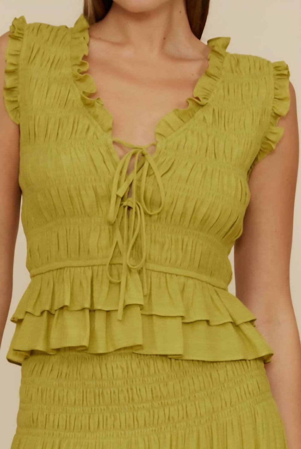 Lucy Paris - Tropez Smocked Top - blouses - clothing - polyester
