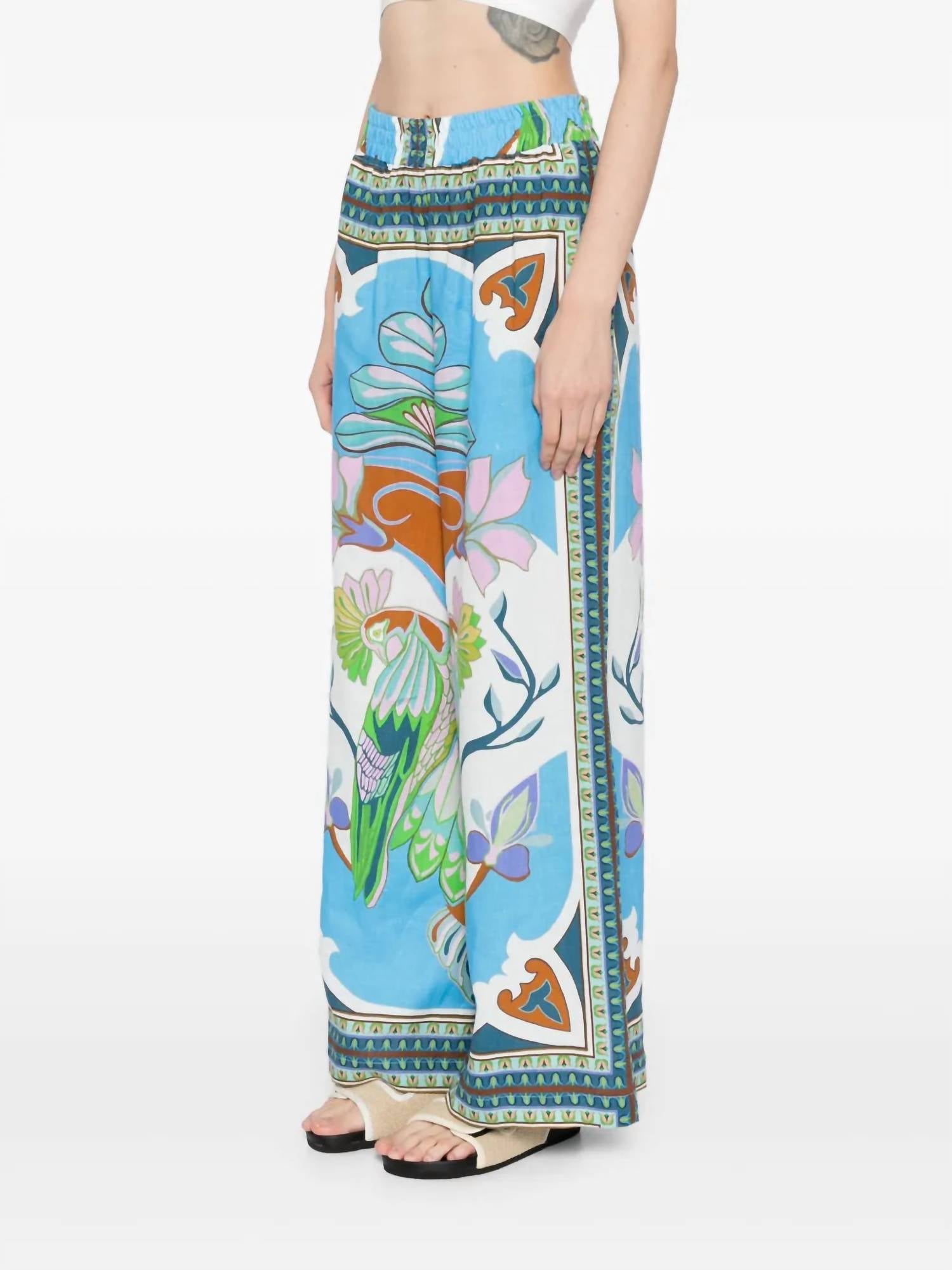 Lug Von Siga - Madison Pants - blue - clothing - floral