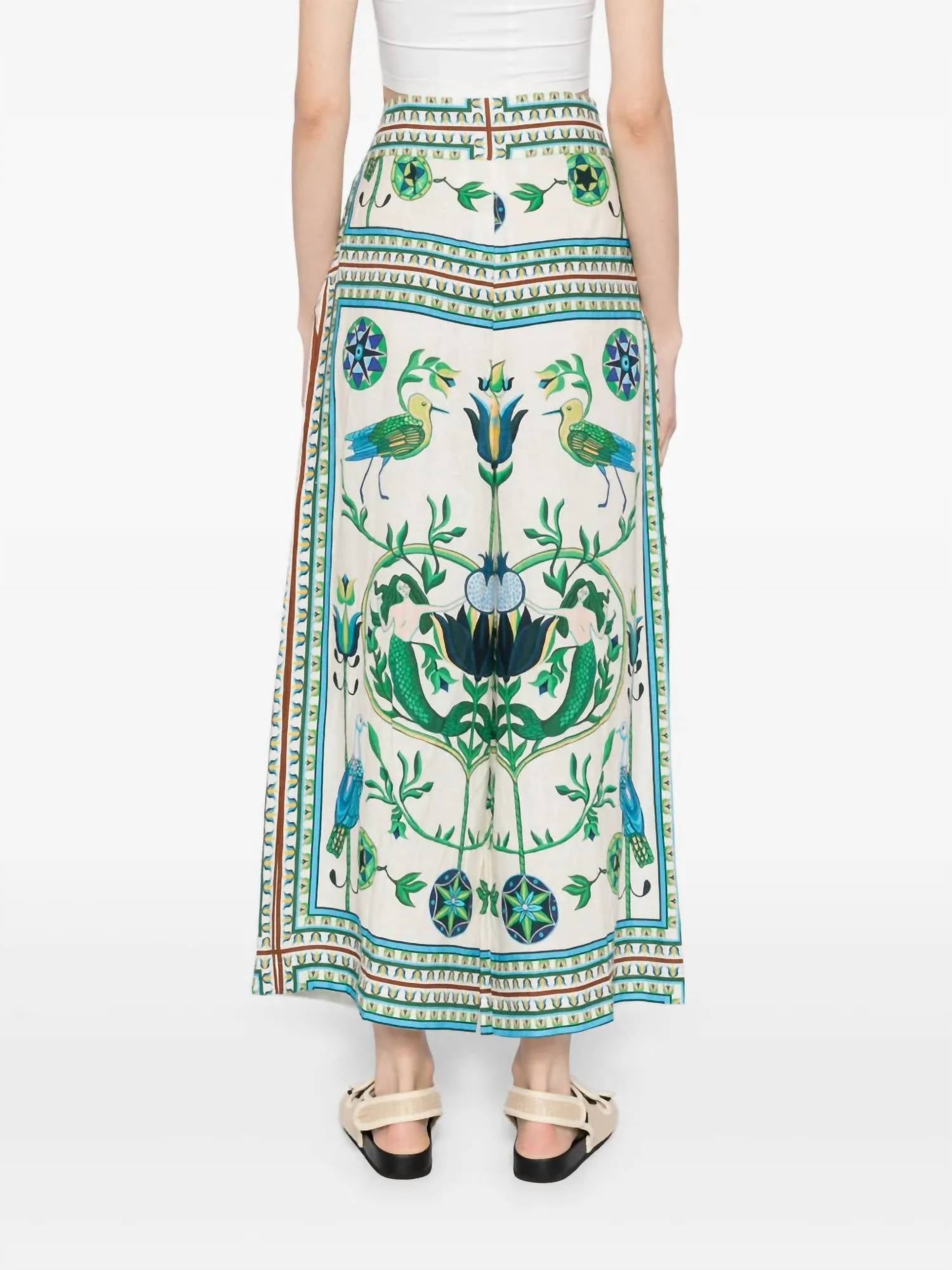 Lug Von Siga - Maria Wide Leg Pants - clothing - floral - green
