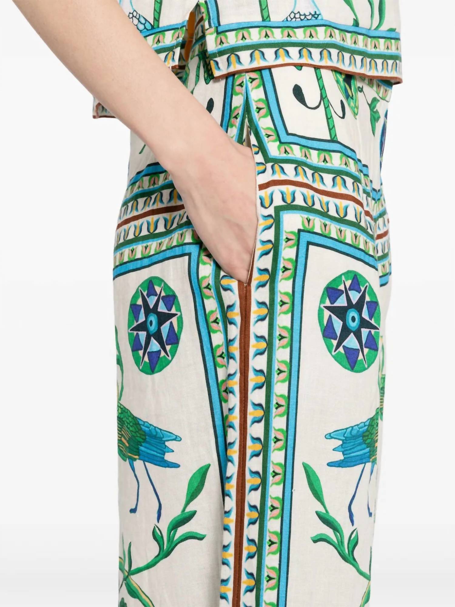 Lug Von Siga - Maria Wide Leg Pants - clothing - floral - green