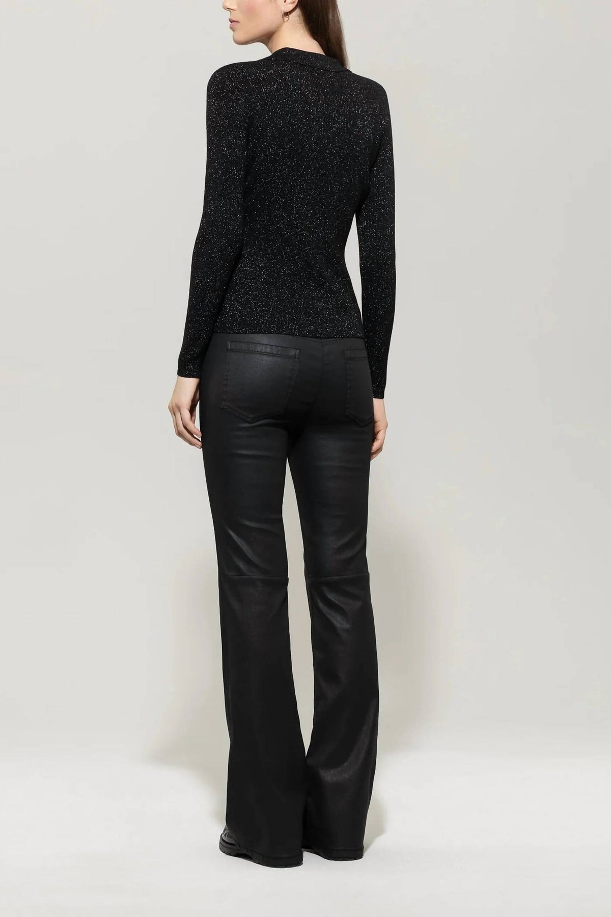 Luisa Cerano - Leather Look Flared Pants