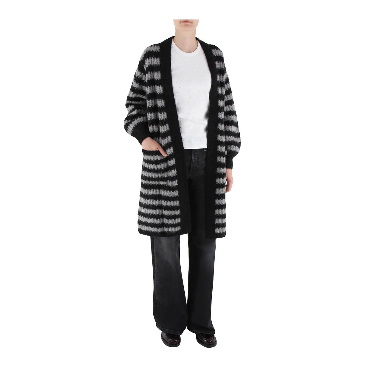 Luisa Cerano - Striped Long Wool Alpaca Sweater