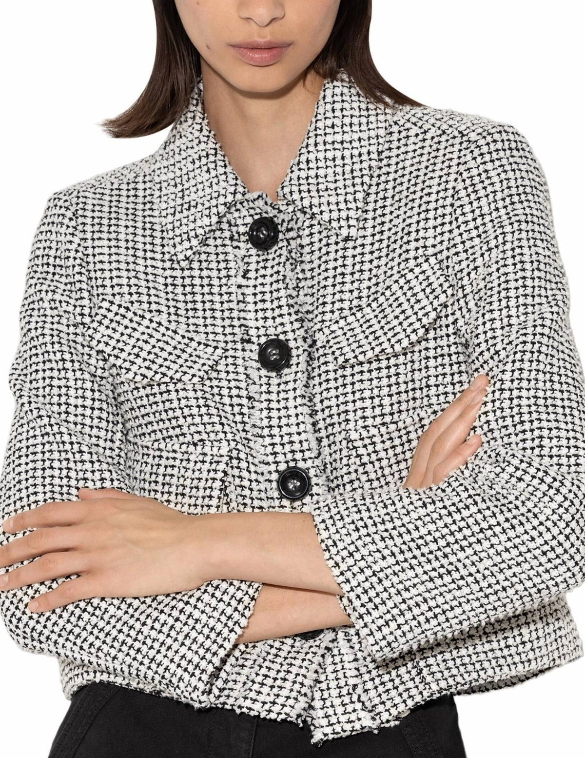Luisa Cerano - Tweed Bouclé Cropped Jacket