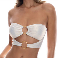 Luli Fama - Luminous Double Loop Bandeau Crop Top