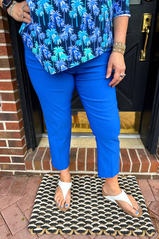 Lulu - B - Bangladine Pull - on Capri Pants - ankle - blue - clothing