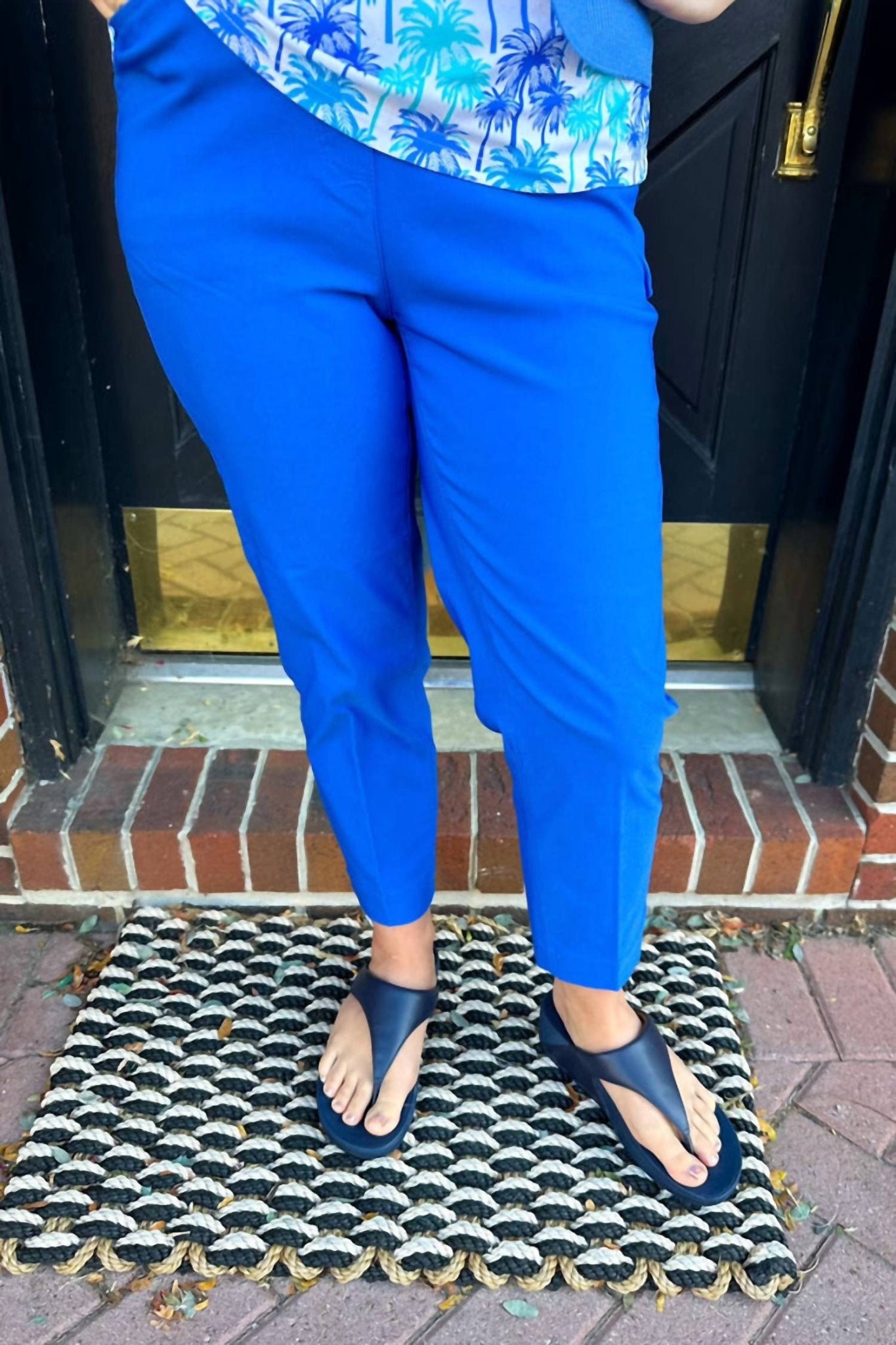 Lulu - B - Bangladine Pull - on Capri Pants - ankle - blue - clothing