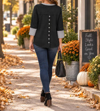 Lulu-B - V-neck Button-back Top