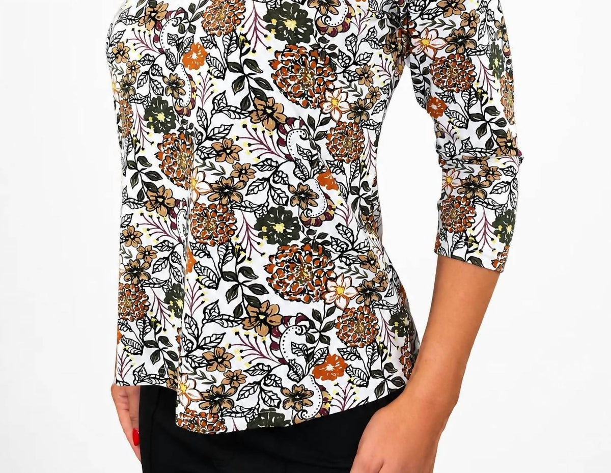 Lulu-B - V-neck Printed Top