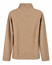 Lulu-B - Wavy Textured Half Zip Pullover Sweater