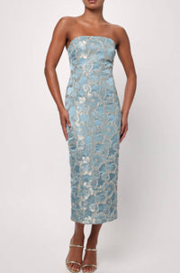 Lulu - Isla Strapless Dress - blue - clothing - dresses