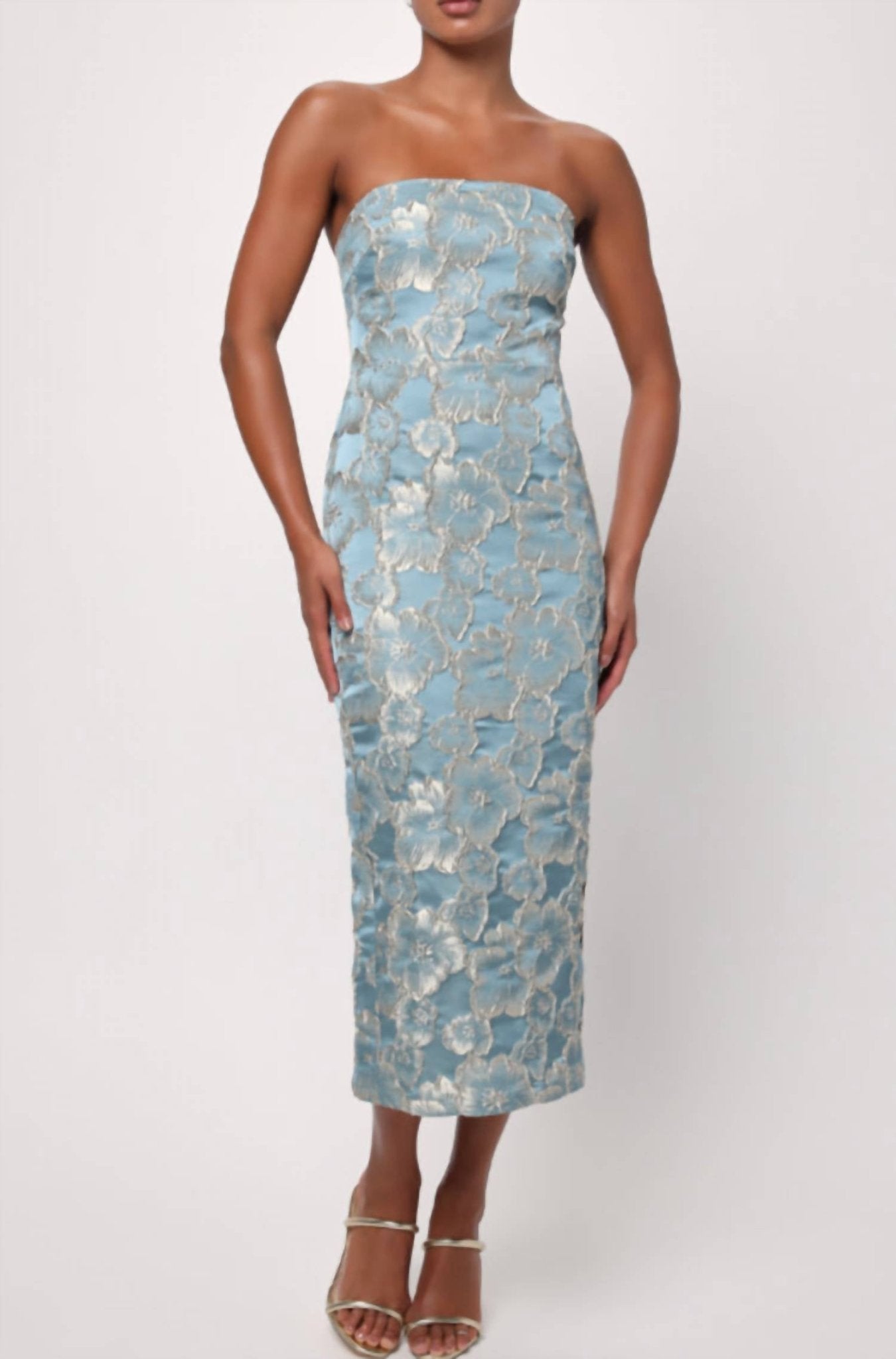 Lulu - Isla Strapless Dress - blue - clothing - dresses