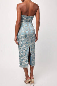 Lulu - Isla Strapless Dress - blue - clothing - dresses