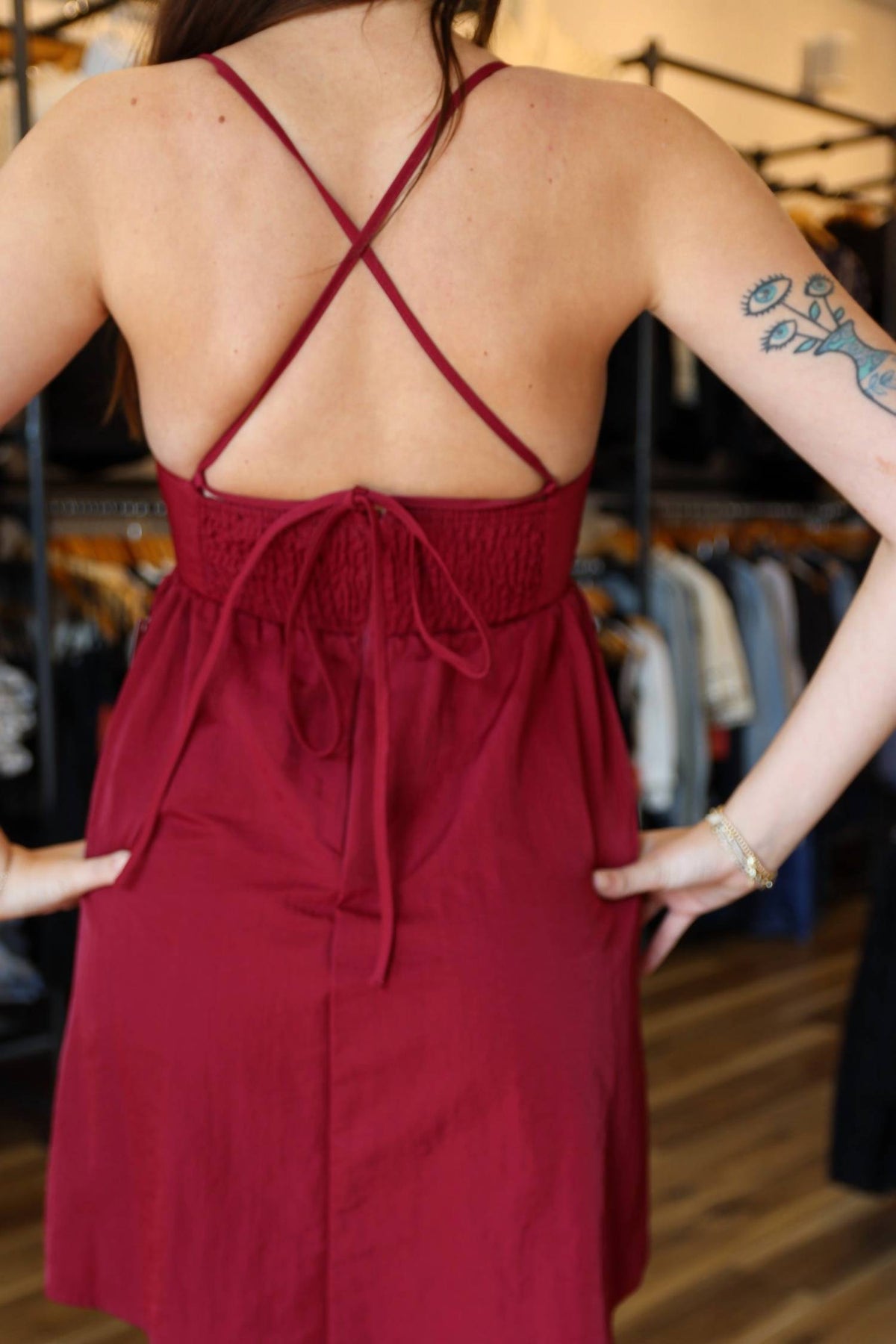 Lulus - Brit Tie Back Mini Dress