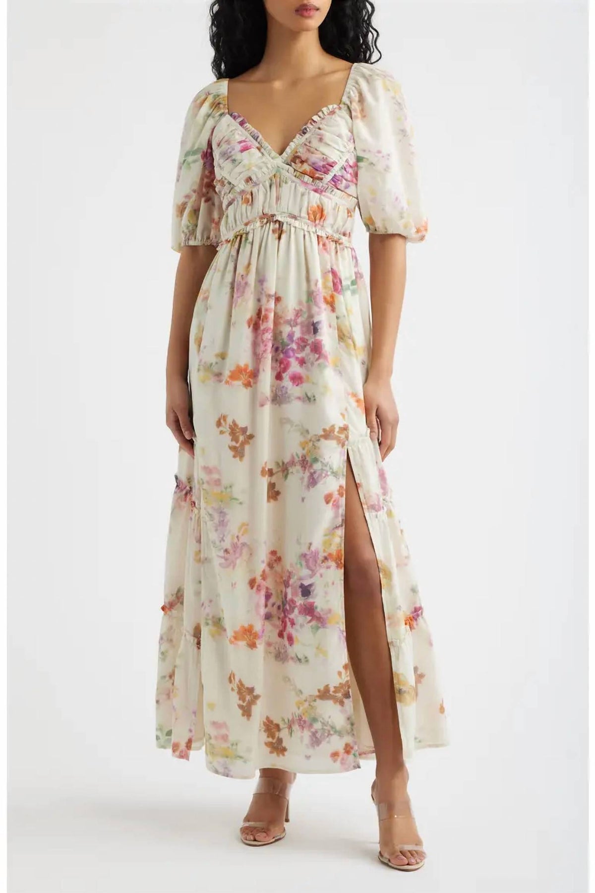 Lulus - Madison Ruched Bodice Maxi Dress