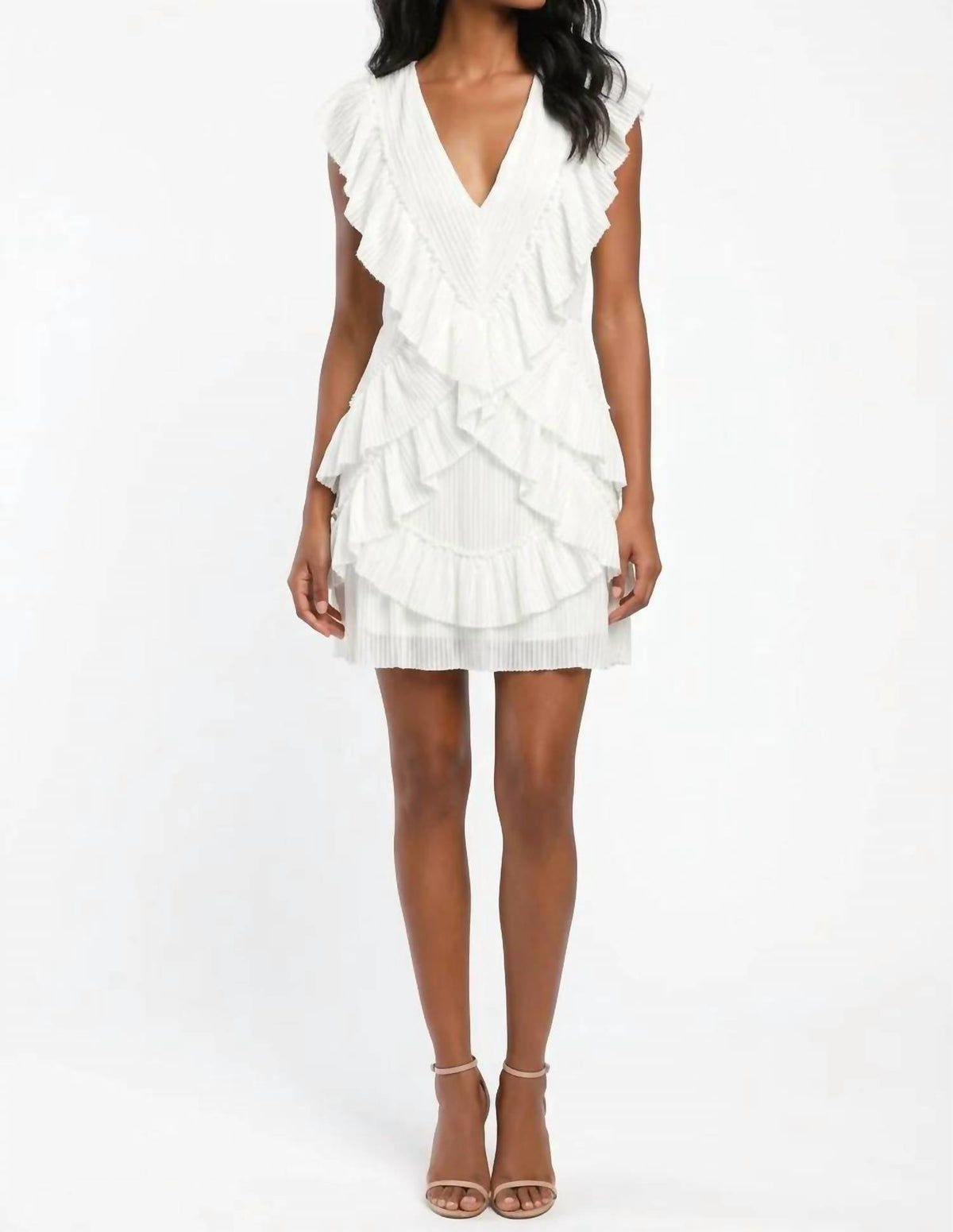 Lulus - Nova Pleated Ruffle Mini Dress